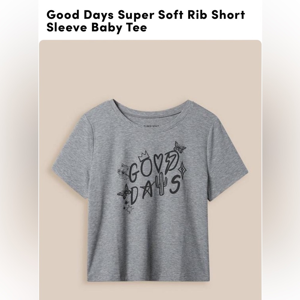 Torrid “Good Days” Ribbed Graphic Shirt